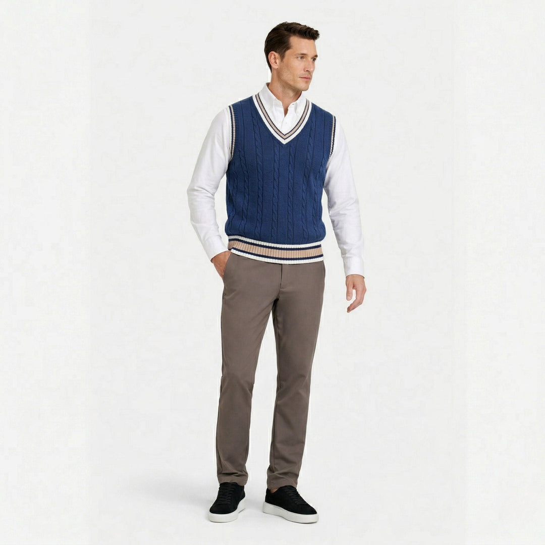 Men's V Neck Knit Vest