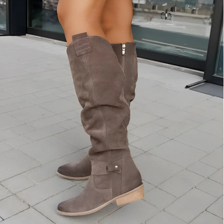 Casual Suede Knee High Boots