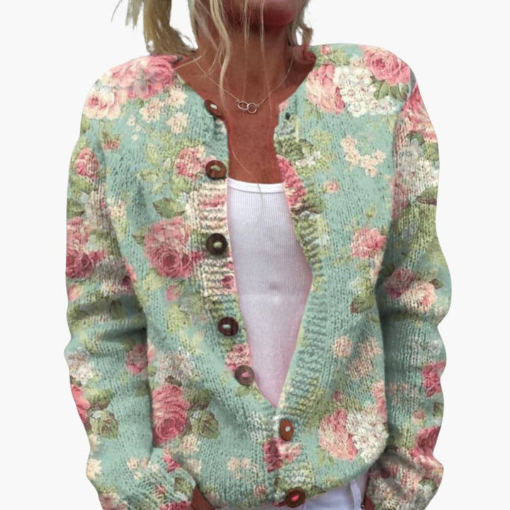 Georgia | Floral Print Button Front Cardigan