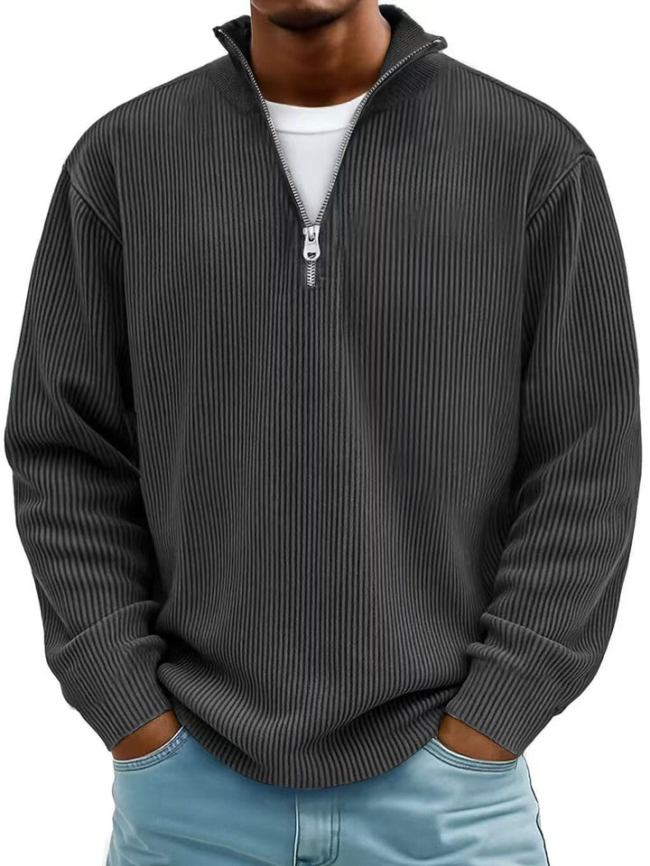 Men's Ribbed Quarter Zip Sweatshirt