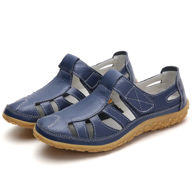 Women's Leather Fisherman Sandals with Adjustable Strap