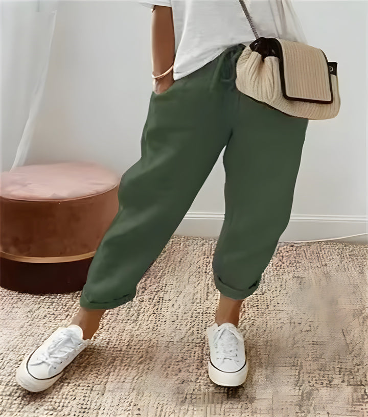 Elara | Relaxed Drawstring Linen Pants
