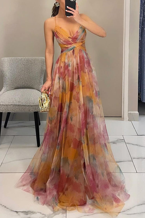 Women's Cut-Out Maxi Dress with Wrap Bodice