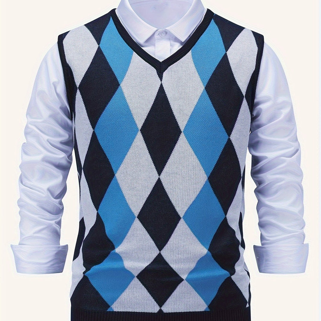 Men's Argyle Knit Sweater Vest