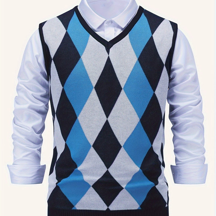 Men's Argyle Knit Sweater Vest