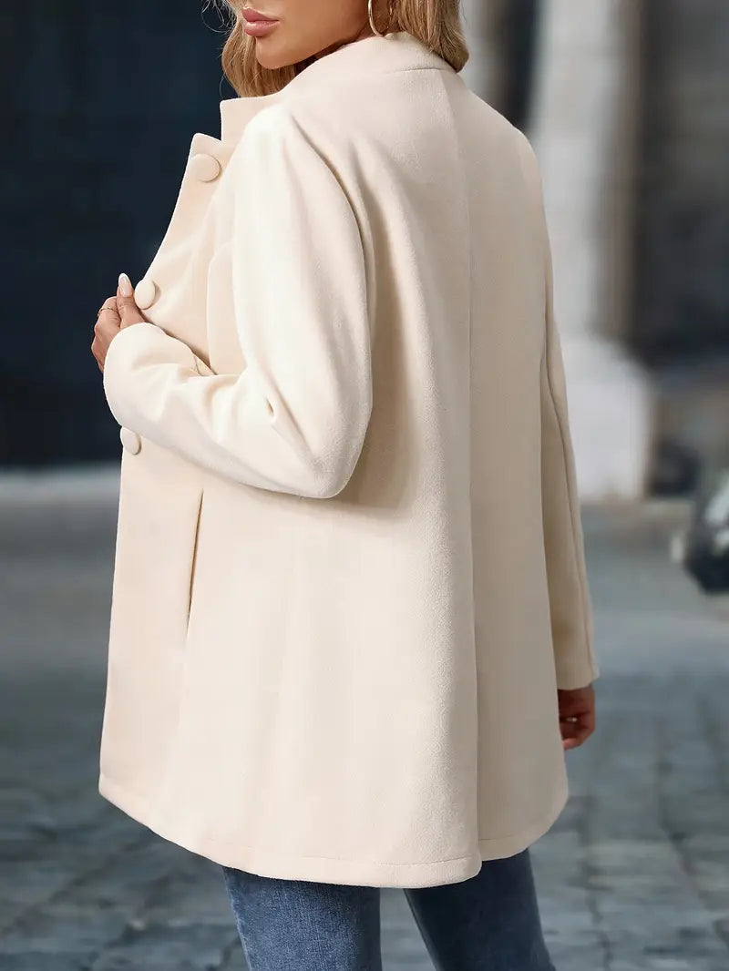 Eleanor | Tailored Collarless Button Front Coat