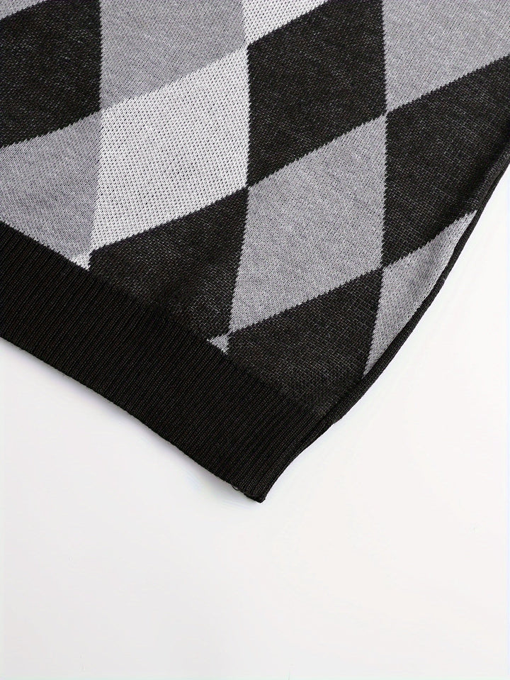 Men's Argyle Knit Sweater Vest