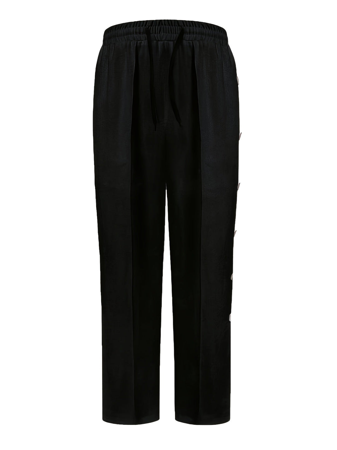 Men's Linen Straight-Leg Pants with Side Button Placket