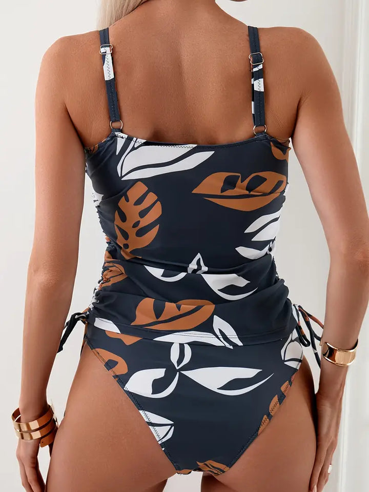 Women's Twist-Front Tie-Side Tankini Set