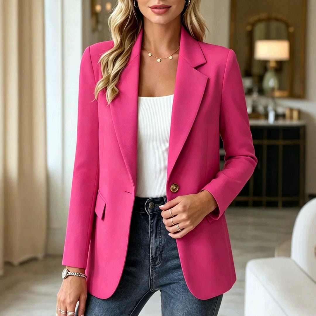 Women's Tailored Single-Button Blazer for Office Wear