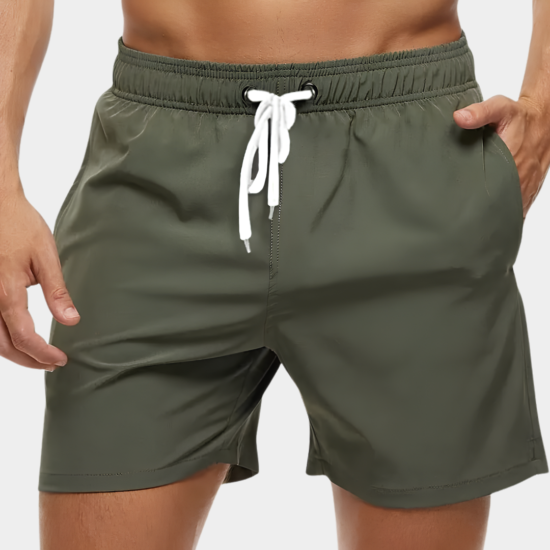 Men's Drawstring Board Shorts with Side Pockets