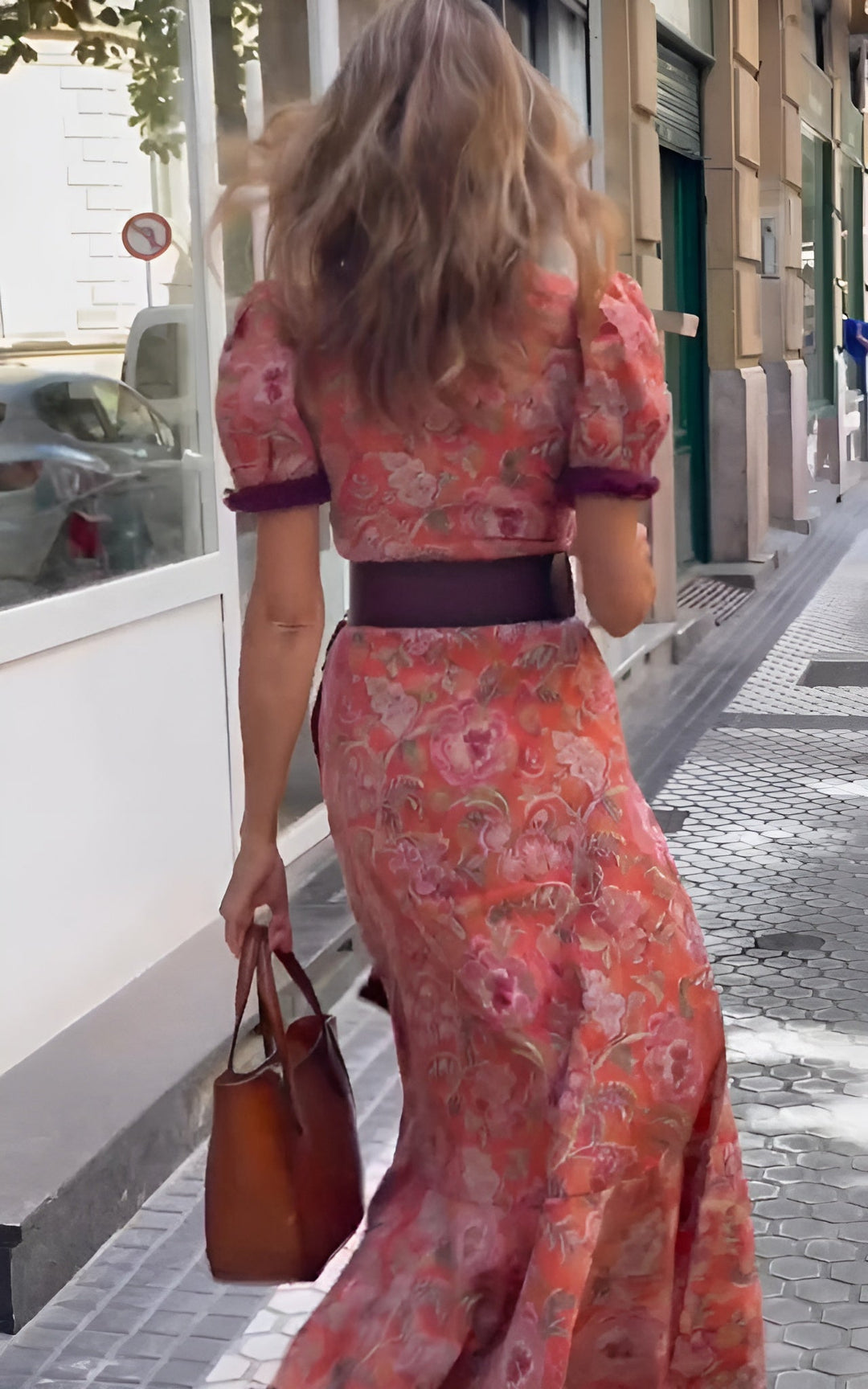 Estelle | Floral Puff Sleeve V Neck Maxi Dress