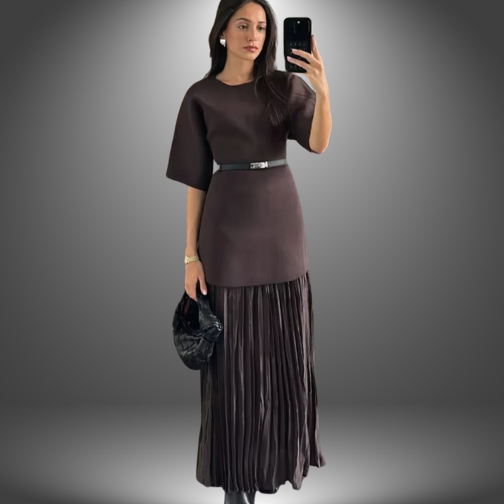 Charlotte | Elegant Short Sleeve Maxi Dress