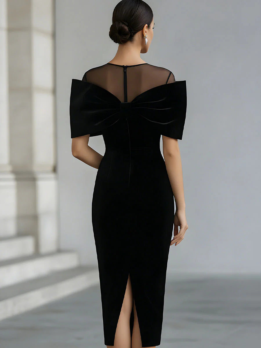 Hannah | Formal Bow Detail Midi Dress