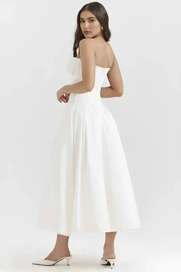 Strapless Corset Midi Dress for Women