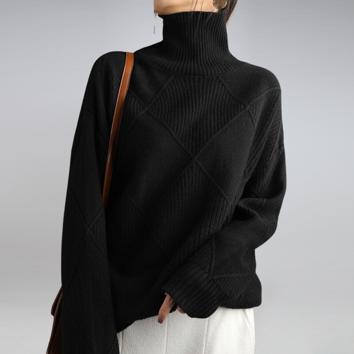 Textured Turtleneck Knit Jumper