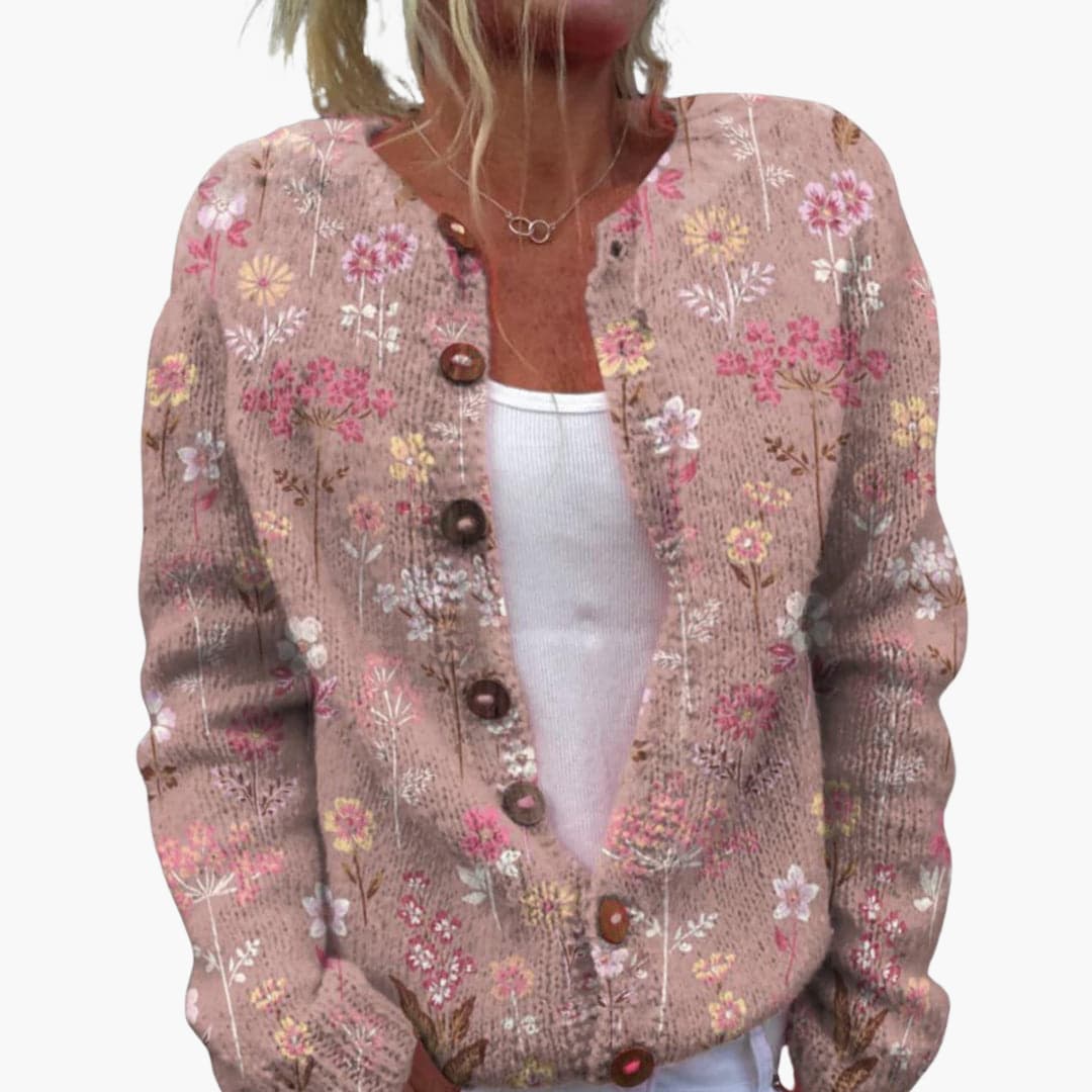 Georgia | Floral Print Button Front Cardigan