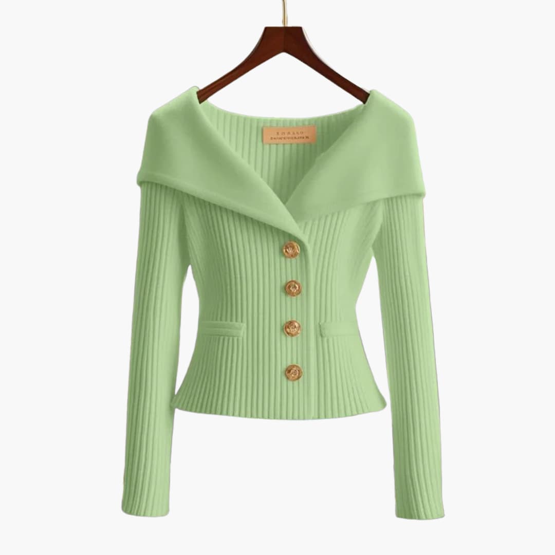 Jessica | Ribbed Knit Button Front Cardigan
