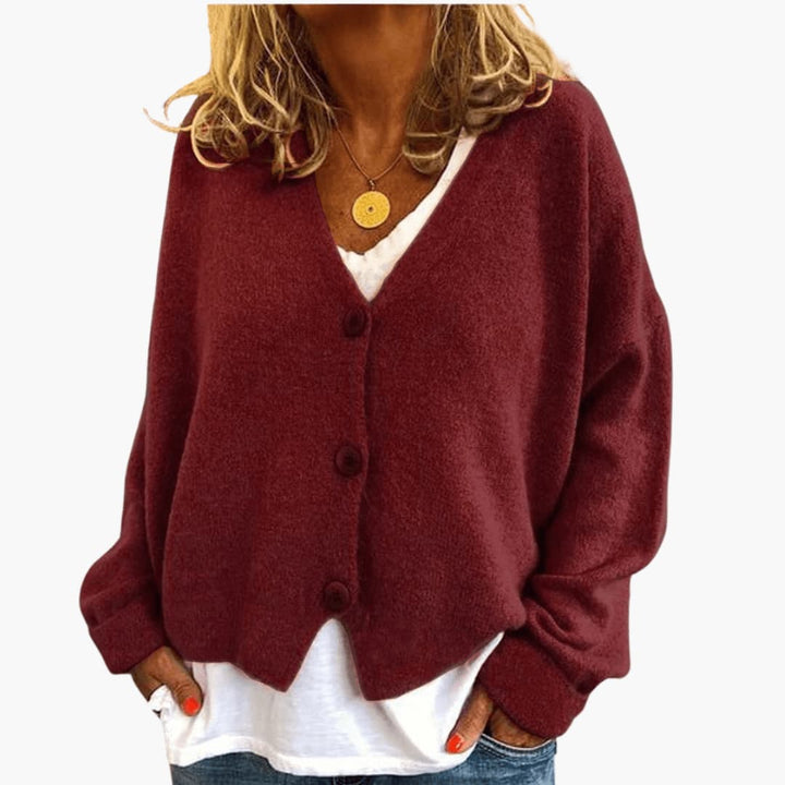 Sierra | Relaxed V Neck Button Cardigan