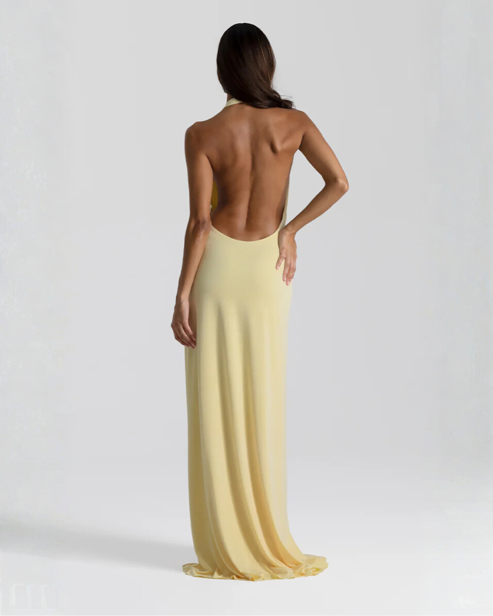 Halter Neck Backless Maxi Dress