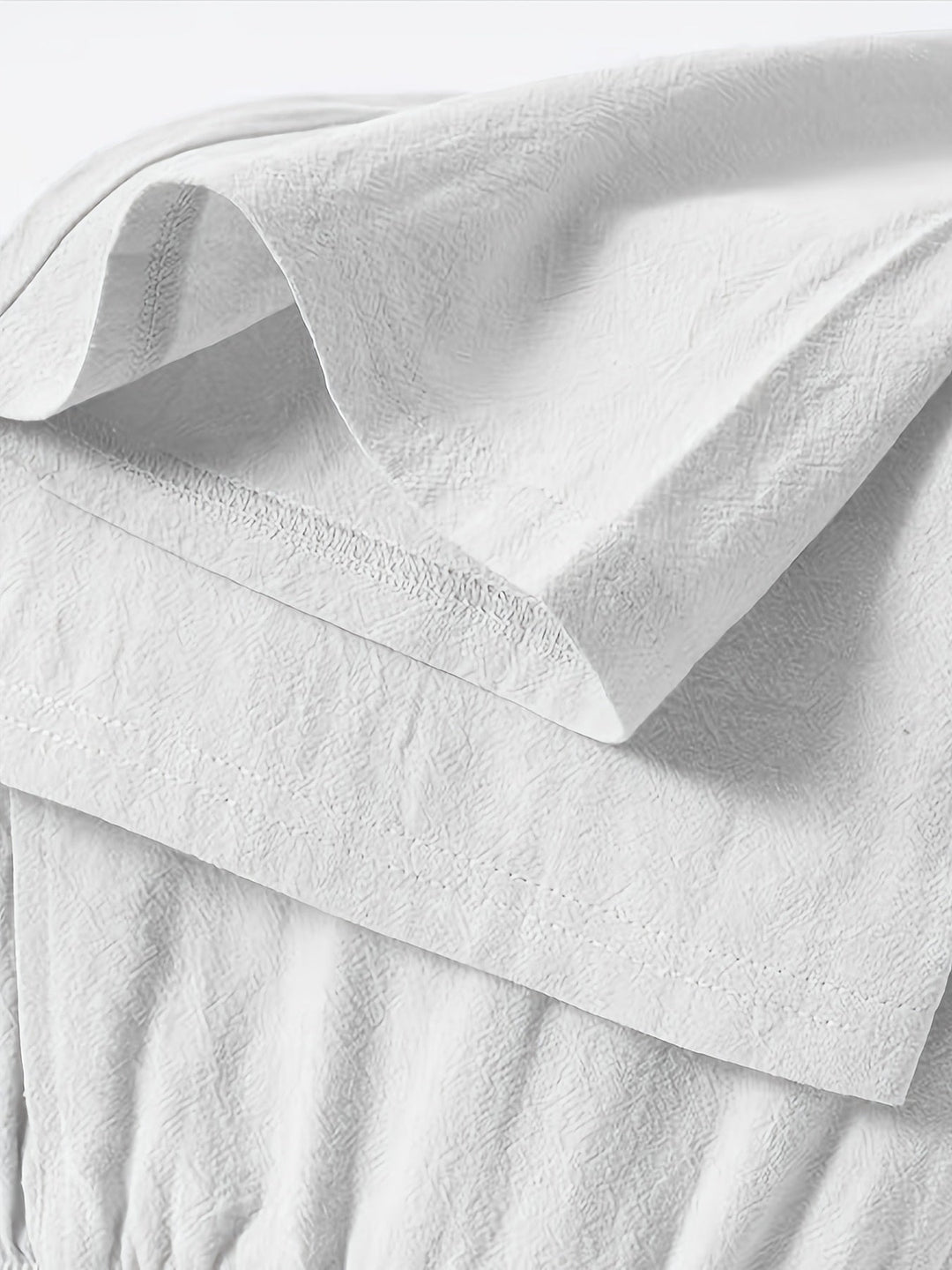 Men's Crinkled Linen Wide-Leg Drawstring Pants