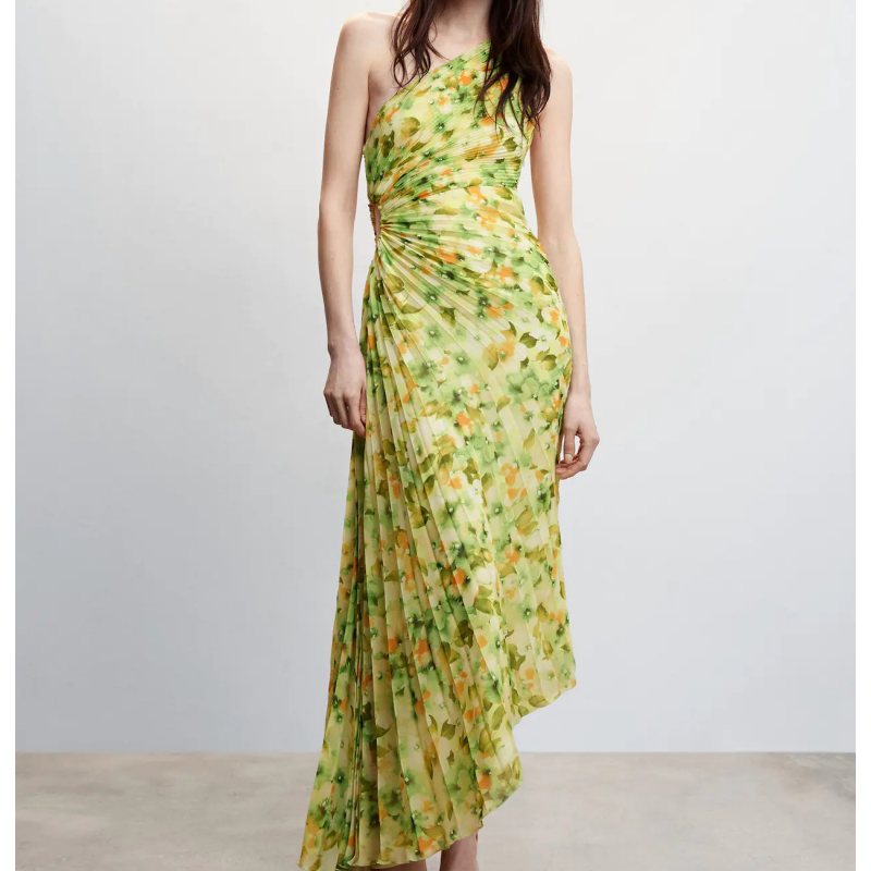 Celeste | Pleated One Shoulder Occasion Dress