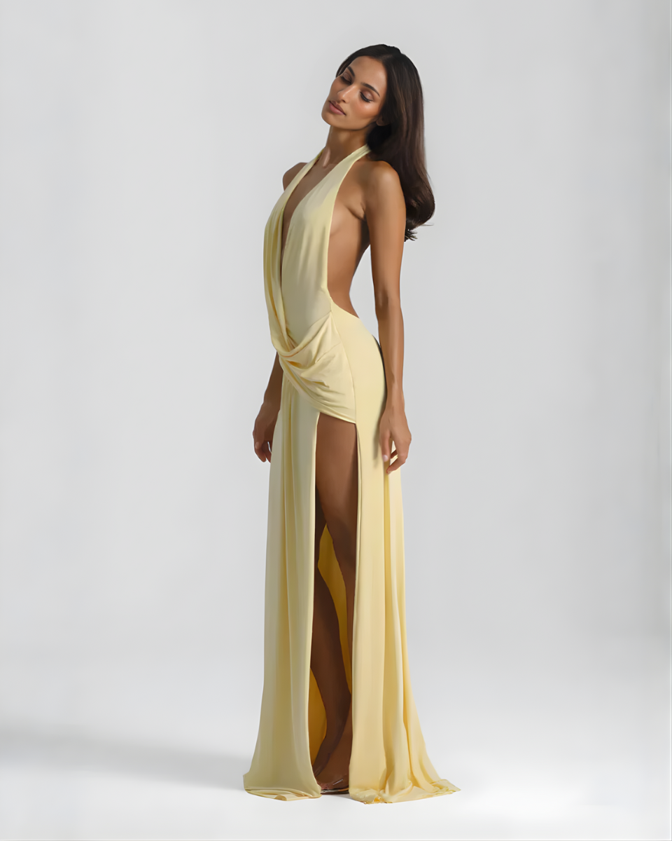 Halter Neck Backless Maxi Dress