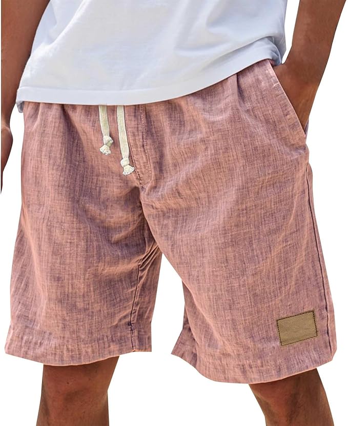 Casual Drawstring Linen Shorts