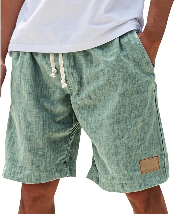 Casual Drawstring Linen Shorts