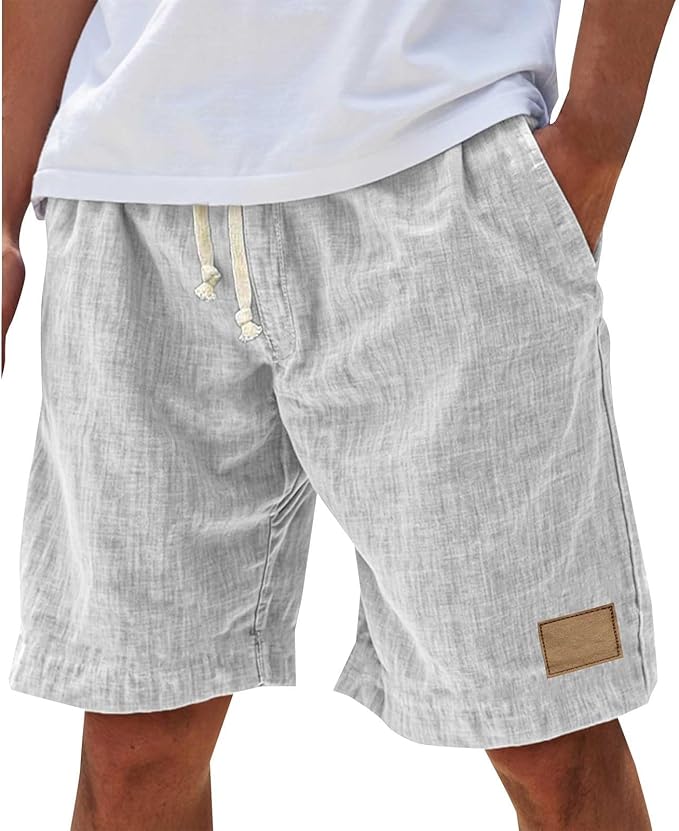 Casual Drawstring Linen Shorts