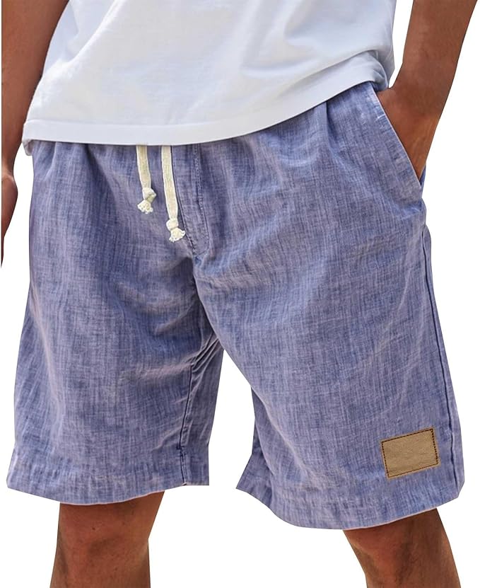 Casual Drawstring Linen Shorts