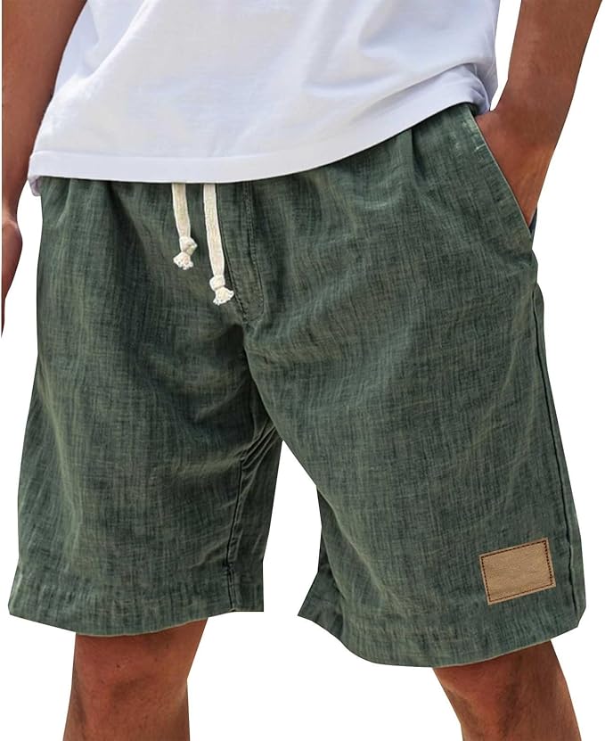 Casual Drawstring Linen Shorts