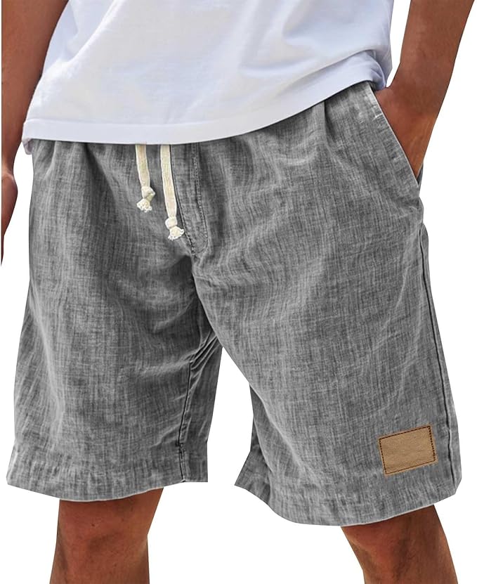 Casual Drawstring Linen Shorts