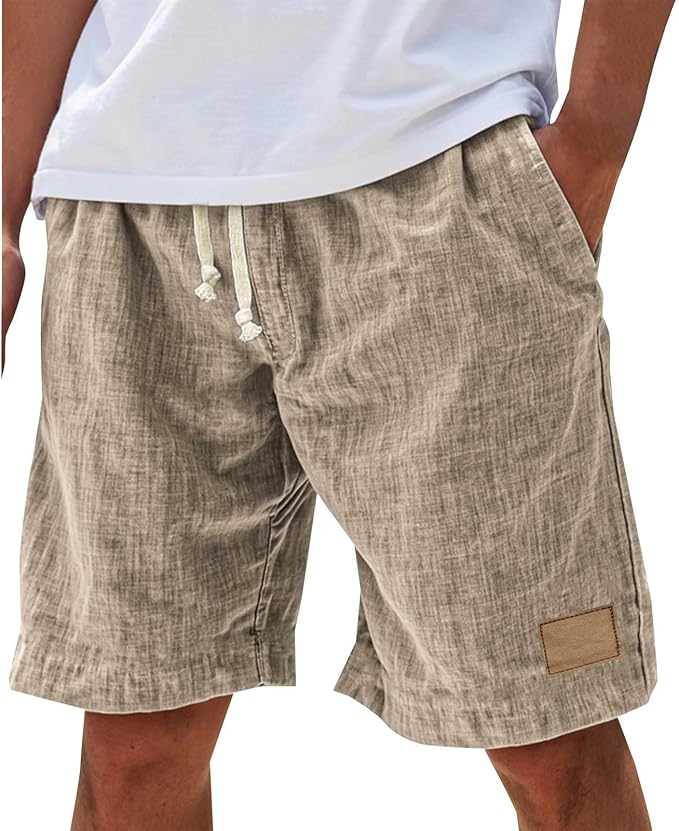 Casual Drawstring Linen Shorts