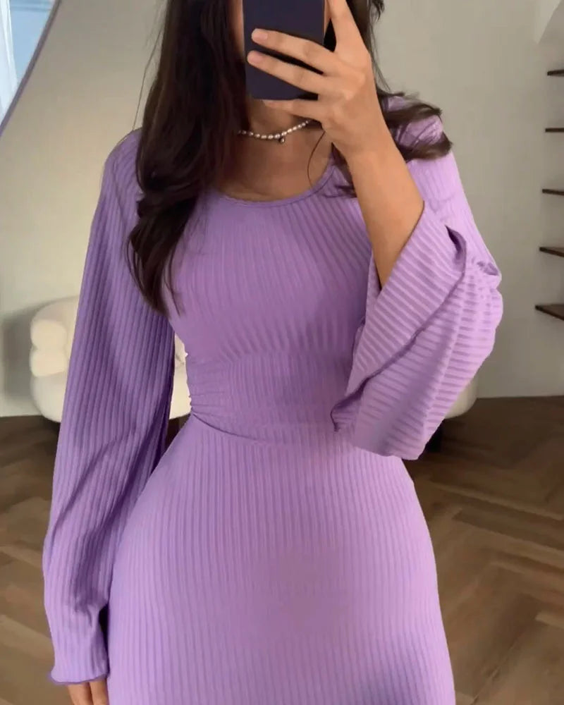 Sophia | Ribbed Long Sleeve Maxi Dress