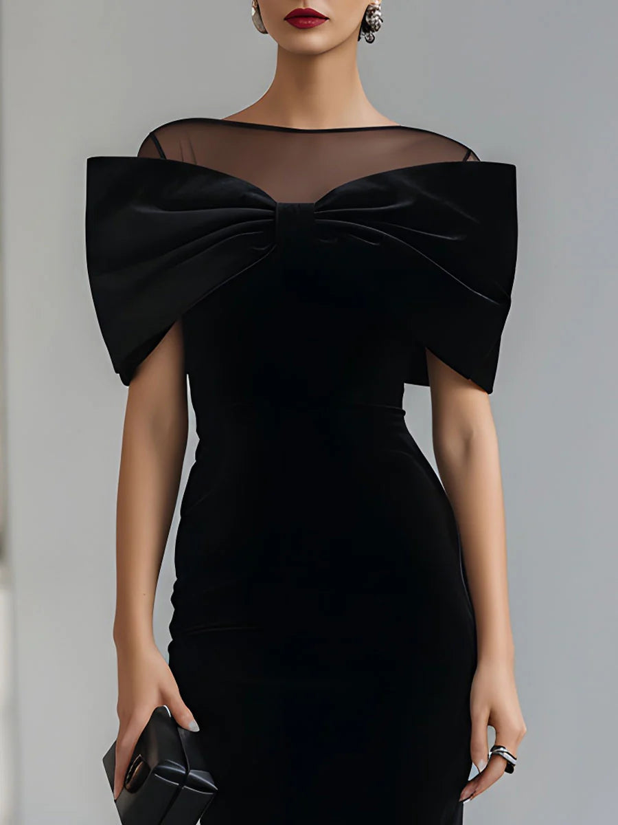 Hannah | Formal Bow Detail Midi Dress