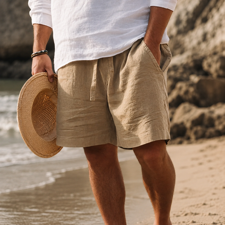 Men's Casual Beach Linen Shorts
