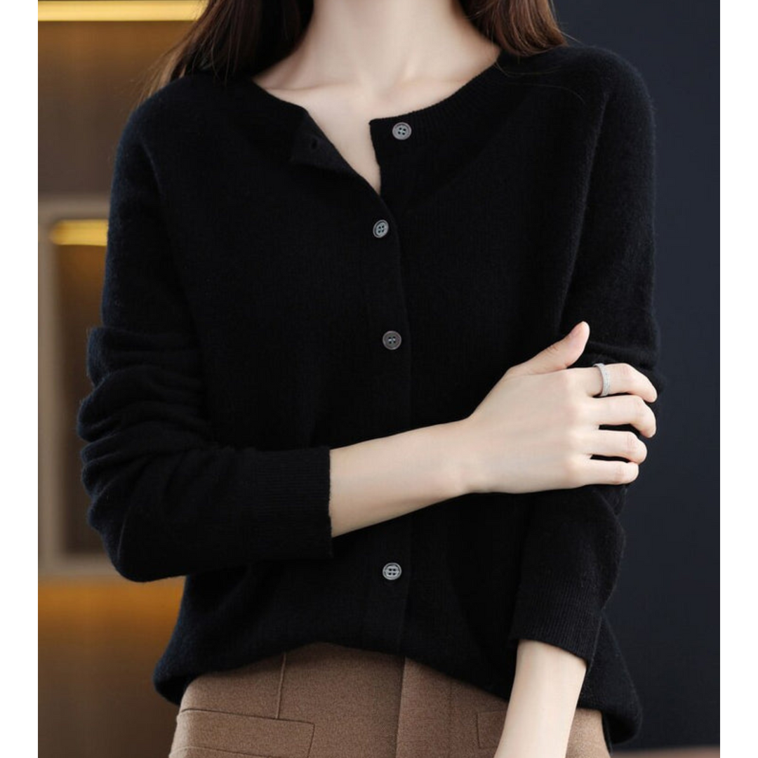 Emilia | Relaxed Button Front Knit Cardigan