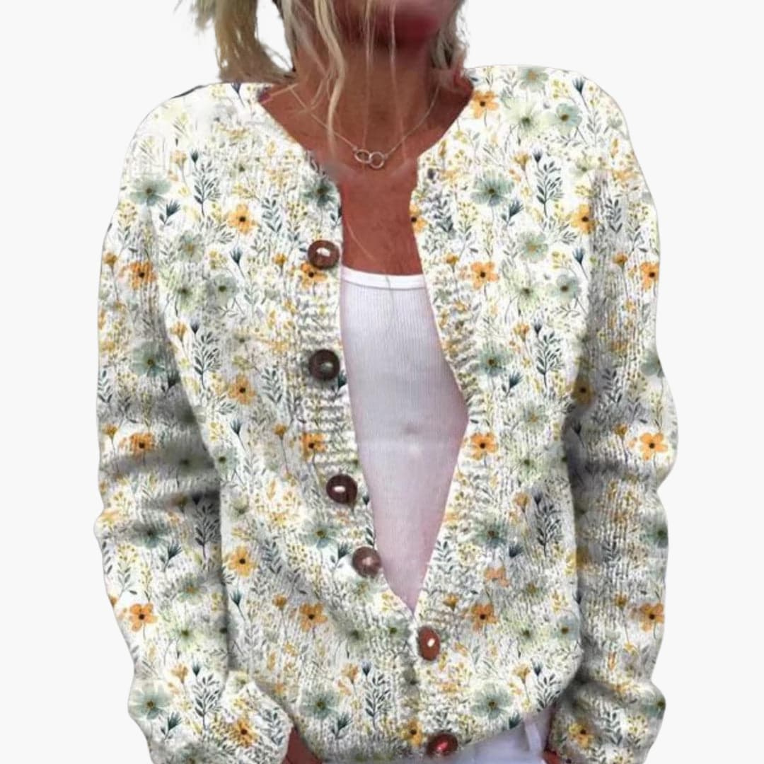 Georgia | Floral Print Button Front Cardigan