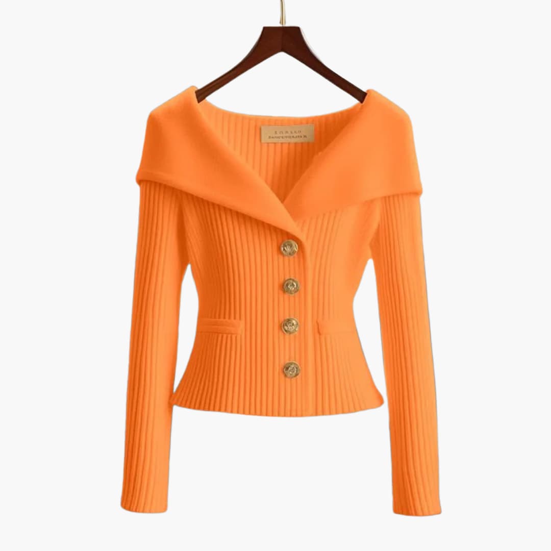 Jessica | Ribbed Knit Button Front Cardigan