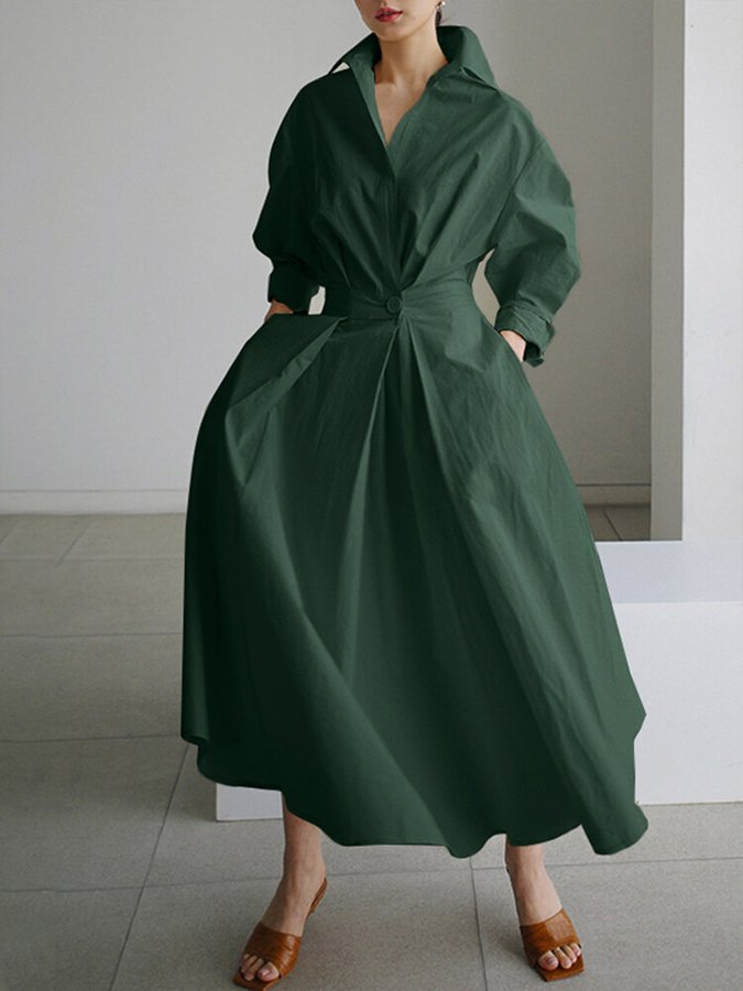 Josephine | Belted Long Sleeve Occasion Midi Dress