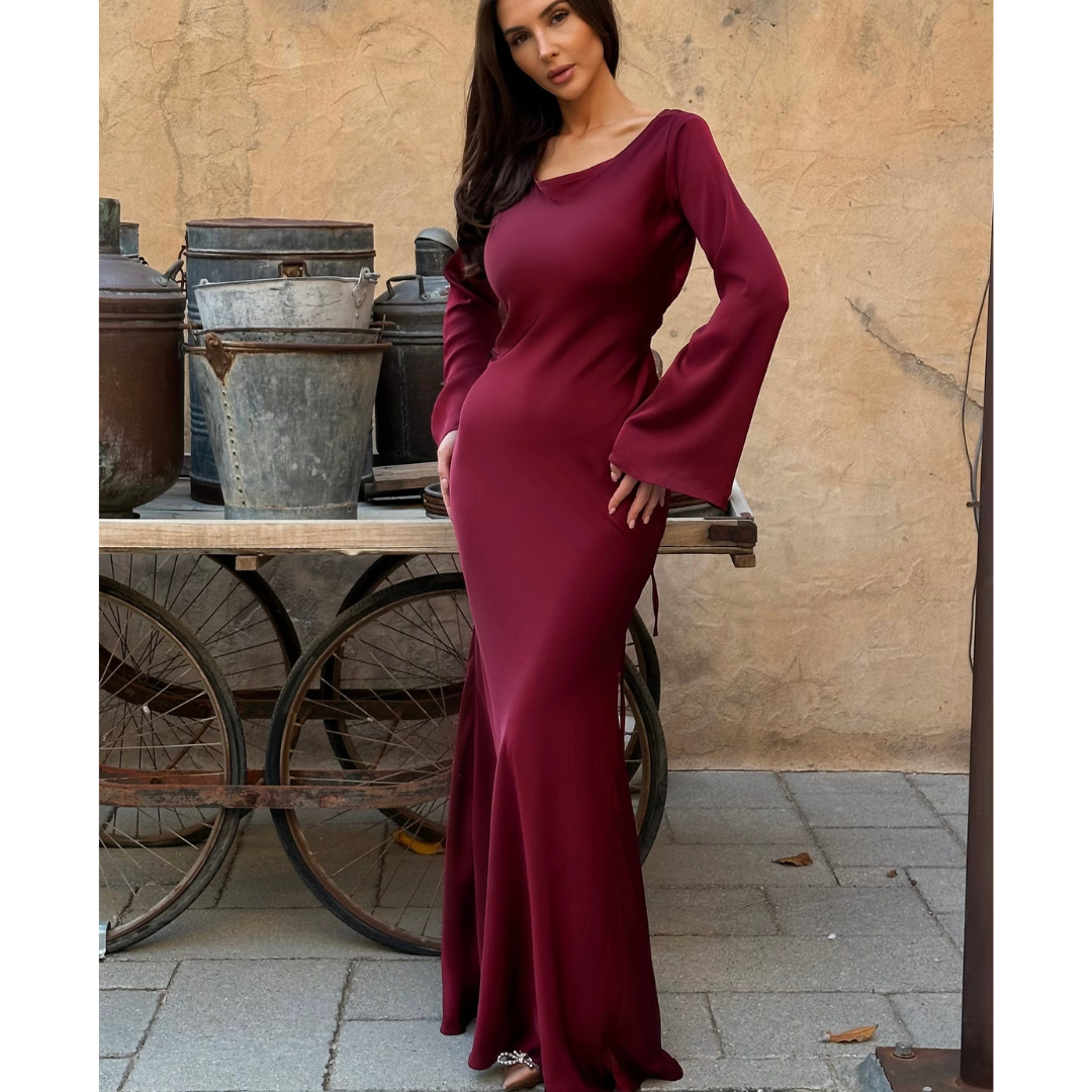 Amara | Elegant Long Sleeve Maxi Dress