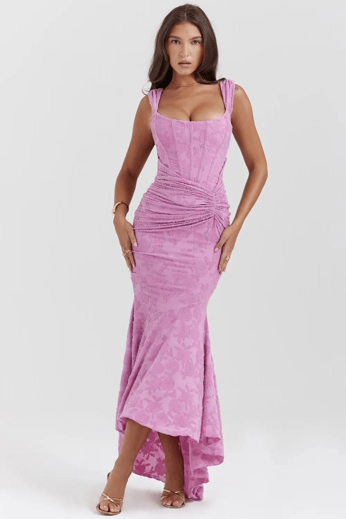 Floral Ruched Occasion Midi Dress
