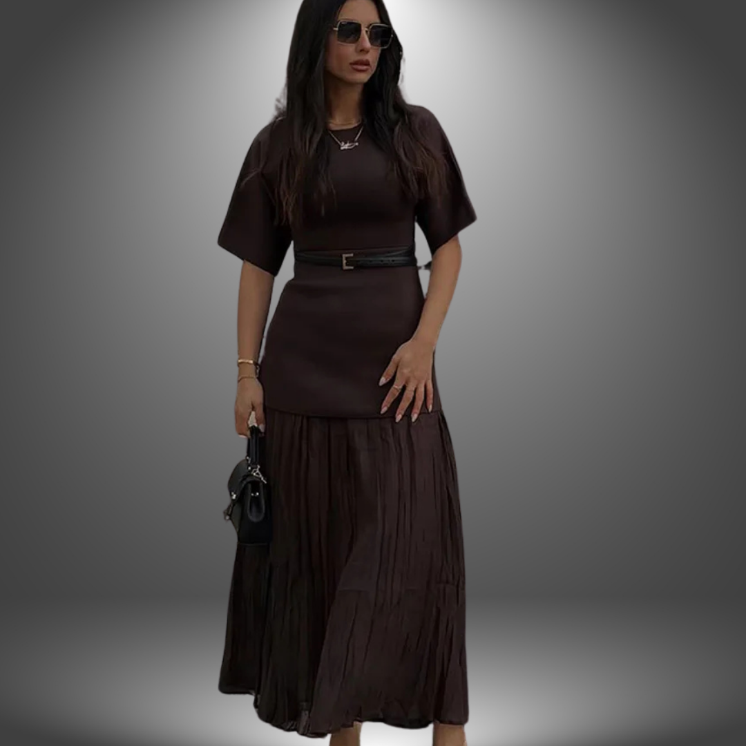 Charlotte | Elegant Short Sleeve Maxi Dress
