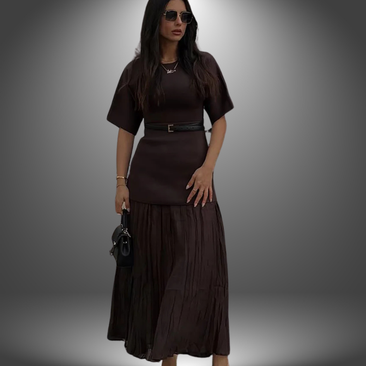 Charlotte | Elegant Short Sleeve Maxi Dress