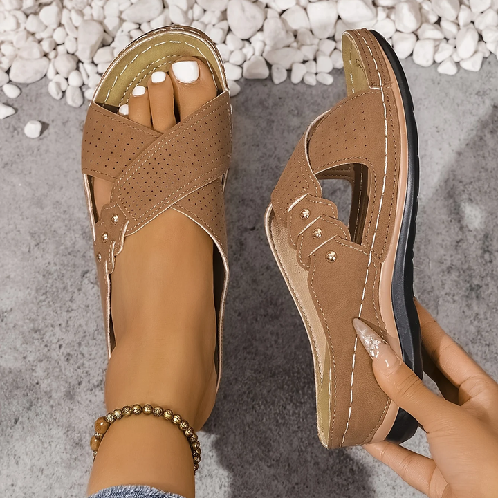 Women's Cross-Strap Wedge Sandals