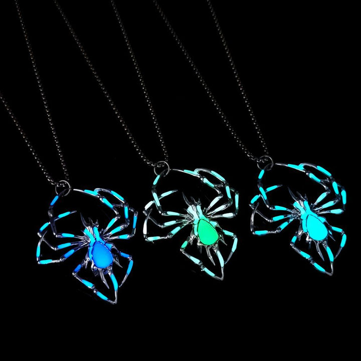 Glow in the Dark Halloween Spider Necklace