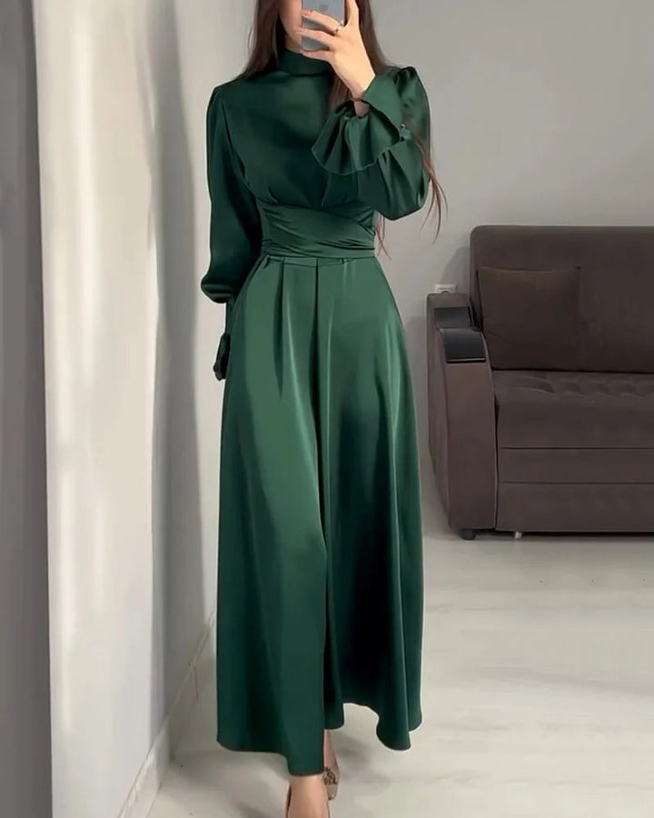 Amelia | Satin High Neck Occasion Maxi Dress