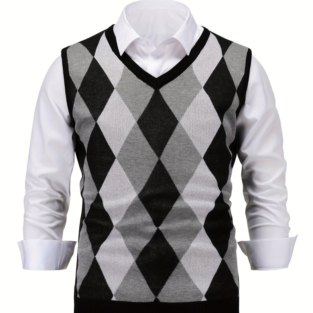 Men's Argyle Knit Sweater Vest