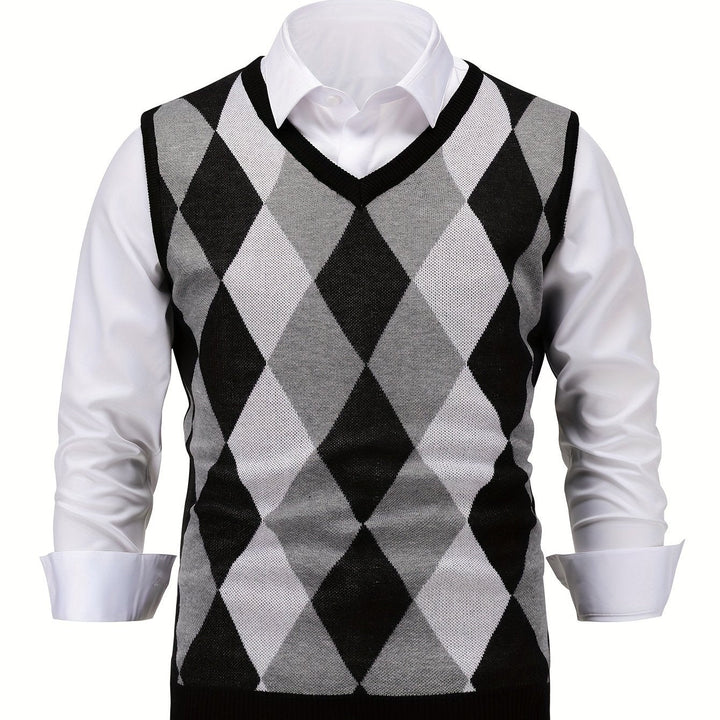 Men's Argyle Knit Sweater Vest